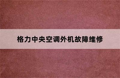 格力中央空调外机故障维修