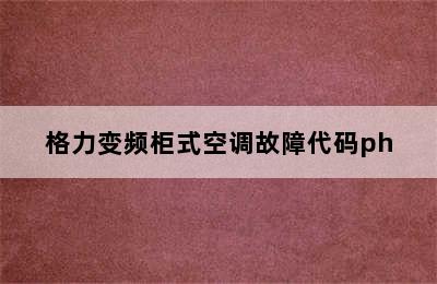 格力变频柜式空调故障代码ph