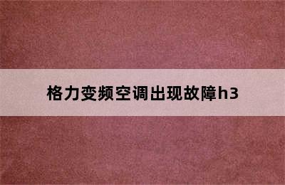 格力变频空调出现故障h3