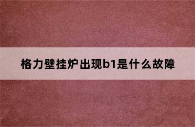 格力壁挂炉出现b1是什么故障