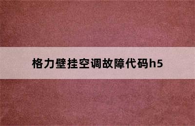 格力壁挂空调故障代码h5