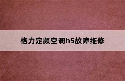 格力定频空调h5故障维修