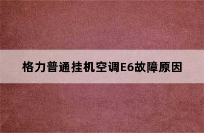 格力普通挂机空调E6故障原因