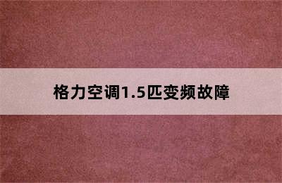 格力空调1.5匹变频故障