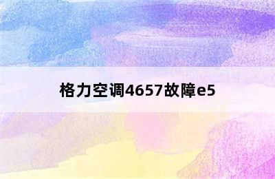 格力空调4657故障e5