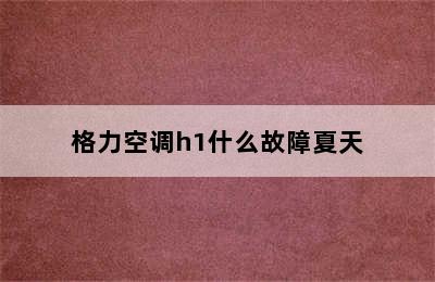 格力空调h1什么故障夏天