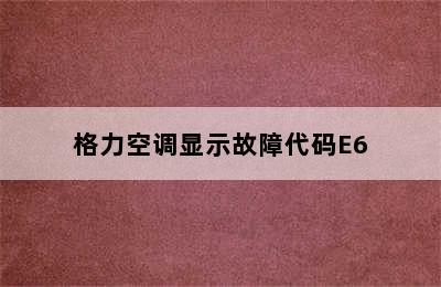 格力空调显示故障代码E6