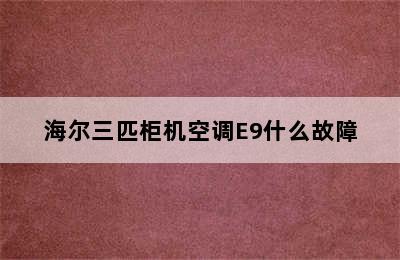 海尔三匹柜机空调E9什么故障