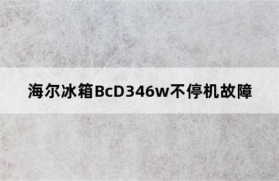 海尔冰箱BcD346w不停机故障