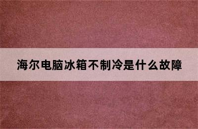 海尔电脑冰箱不制冷是什么故障