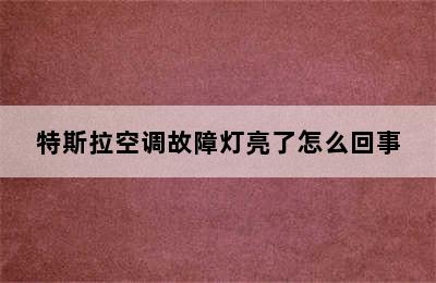 特斯拉空调故障灯亮了怎么回事