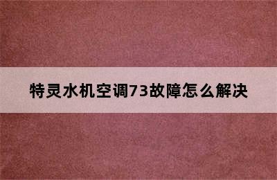 特灵水机空调73故障怎么解决