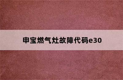 申宝燃气灶故障代码e30