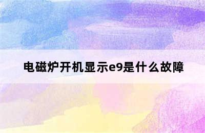 电磁炉开机显示e9是什么故障