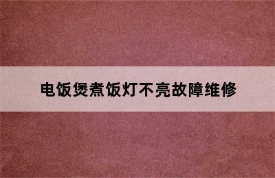 电饭煲煮饭灯不亮故障维修