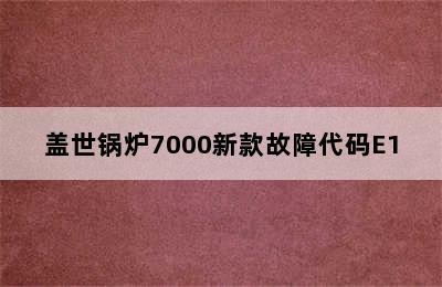 盖世锅炉7000新款故障代码E1