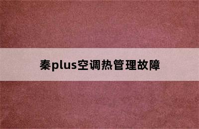 秦plus空调热管理故障