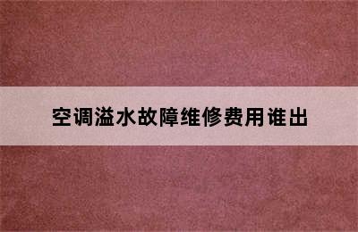 空调溢水故障维修费用谁出