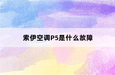 索伊空调P5是什么故障