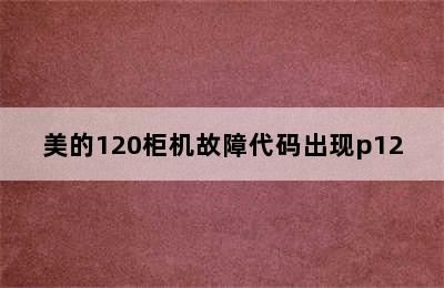 美的120柜机故障代码出现p12