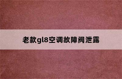 老款gl8空调故障阀泄露