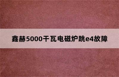 鑫赫5000干瓦电磁炉跳e4故障