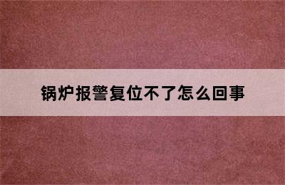 锅炉报警复位不了怎么回事